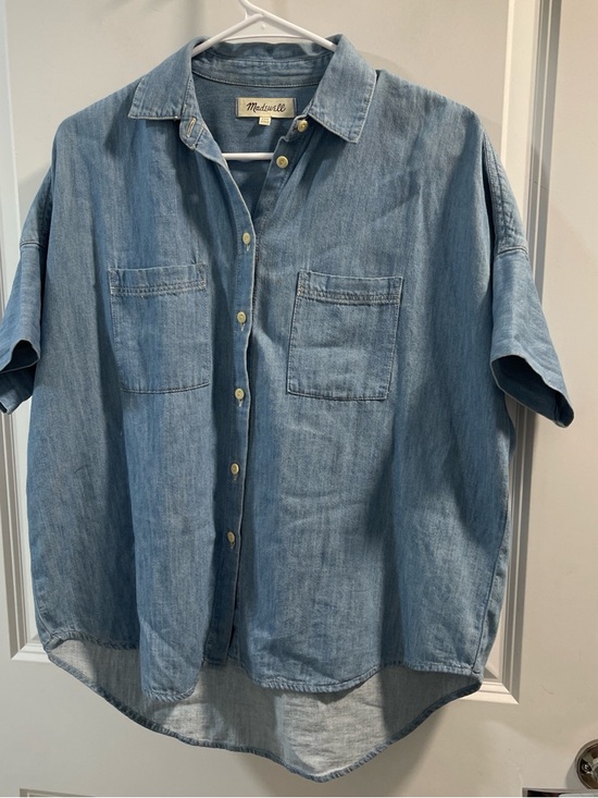 Madewell Tops - Madewell Women’s Light Wash Denim Button-Up Shirt Have Two Spots